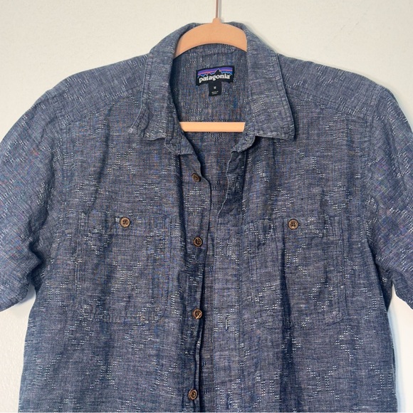 Patagonia Men’s Back Step Goshawk Dobby New Navy Shirt Sz M - Picture 7 of 14